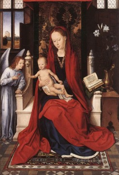 Hans Memling Painting - Virgin Enthroned with Child and Angel 1480 Netherlandish Hans Memling